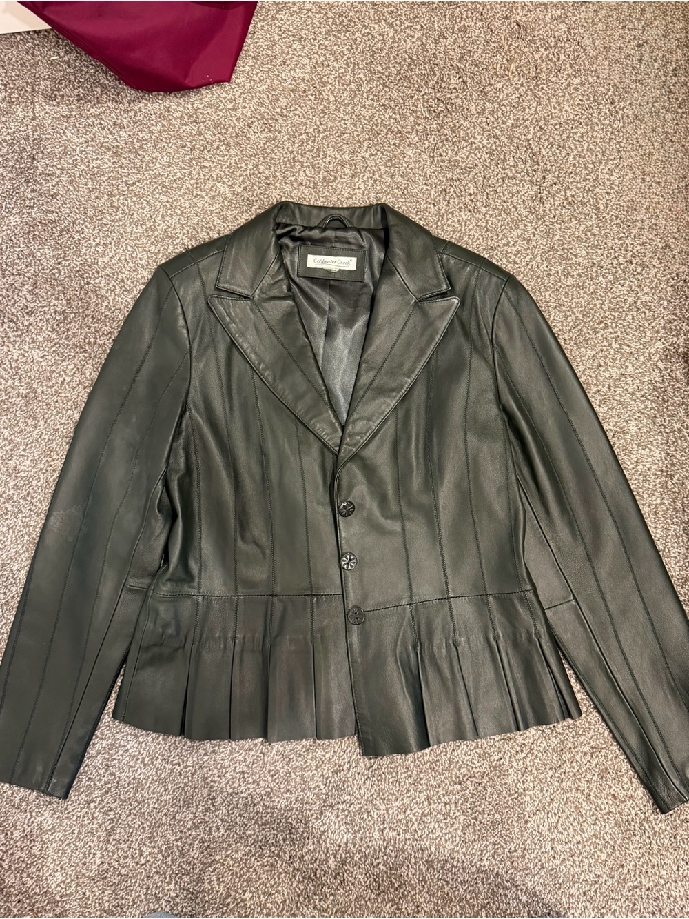 Classic green Leather Blazer - Women's Jacket